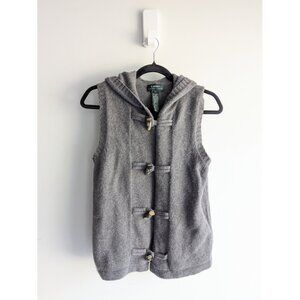 Ralph Lauren Merino Wool and Cashmere hooded vest sweater